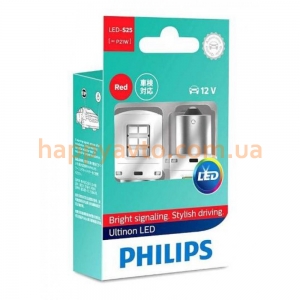 Лампа светодиодная LED Philips P21 RED Ultinon 12V 11498ULRX2 (2шт)